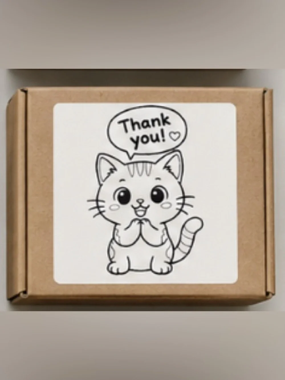 Handmade Cute Cat Thank You Stickers 2”x2” - 25pcs